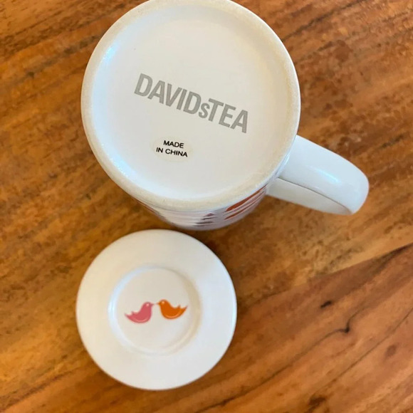Davids Tea Mug Lovebirds 12 Oz. With Lid The Perfect Tea Mug - Picture 2 of 10